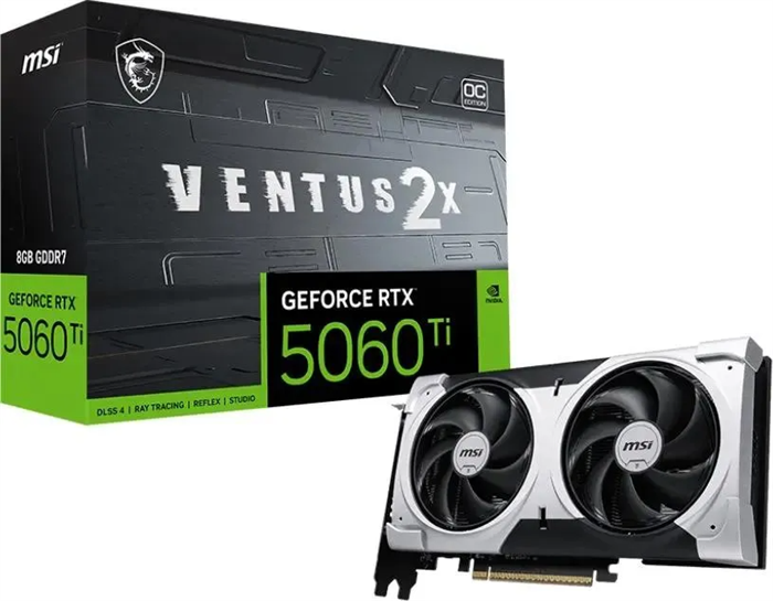 Видеокарта MSI GeForce RTX 5060 Ti VENTUS OC PLUS 8GB (2x) 00547 - фото 174